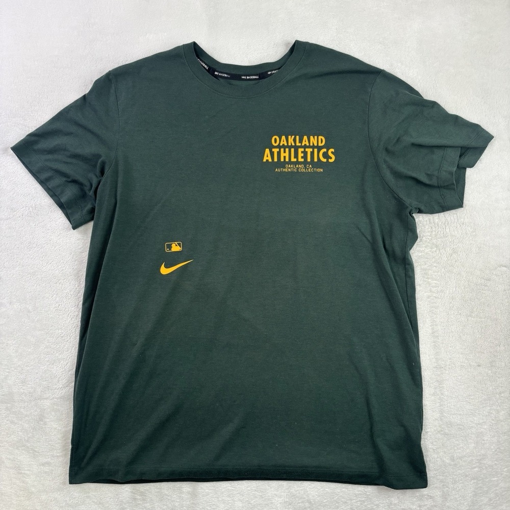 Nike Dri-Fit Baseball Oakland Athletics Green SS Graphic Shirt Men's XL